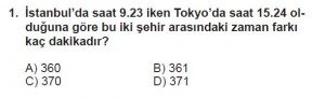 5. Sınıf Matematik kazanım Test 4 soru1