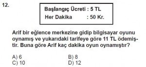 5. Sınıf Matematik kazanım Test 4 soru12