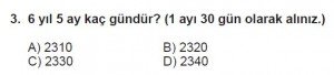 5. Sınıf Matematik kazanım Test 4 soru3