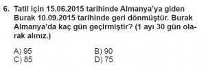 5. Sınıf Matematik kazanım Test 4 soru6