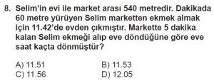5. Sınıf Matematik kazanım Test 4 soru8