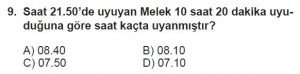 5. Sınıf Matematik kazanım Test 4 soru9