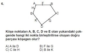 5. Sınıf Matematik kazanım Test 8 soru 6