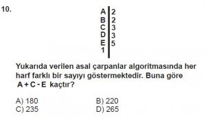 6. Sınıf Matematik kazanım Test 3 soru 10