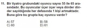 6. Sınıf Matematik kazanım Test 3 soru 11
