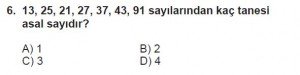 6. Sınıf Matematik kazanım Test 3 soru 6