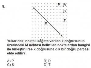6. Sınıf Matematik kazanım Test 4 soru 8