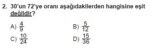 6. Sınıf Matematik kazanım Test 5 soru 2