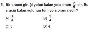 6. Sınıf Matematik kazanım Test 5 soru 5