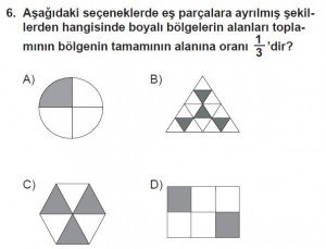 6. Sınıf Matematik kazanım Test 5 soru 6
