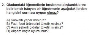 6. Sınıf Matematik kazanım Test 8 soru 2