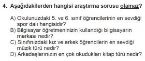 6. Sınıf Matematik kazanım Test 8 soru 4