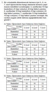 6. Sınıf Matematik kazanım Test 8 soru 7
