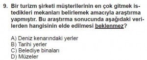6. Sınıf Matematik kazanım Test 8 soru 9