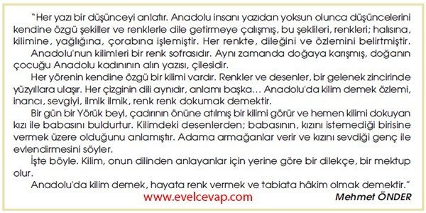 7. Sınıf MEB Yayınları Çalışma Kitabı Milli Kültür Tema Sonu Değerlendirme Soruları Soru 1