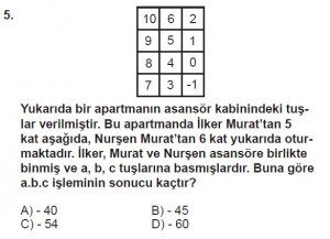 7. Sınıf Matematik kazanım Test 1 soru 5