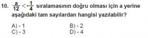 7. Sınıf Matematik kazanım Test 2 soru 10