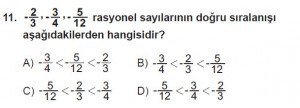 7. Sınıf Matematik kazanım Test 2 soru 11