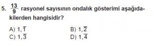 7. Sınıf Matematik kazanım Test 2 soru 5