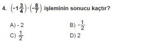 7. Sınıf Matematik kazanım Test 3 soru 4