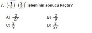 7. Sınıf Matematik kazanım Test 3 soru 7
