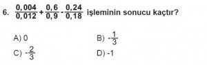 7. Sınıf Matematik kazanım Test 4 soru 6