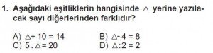 7. Sınıf Matematik kazanım Test 5 soru 1