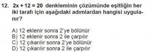 7. Sınıf Matematik kazanım Test 5 soru 12