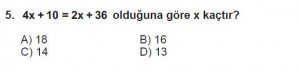 7. Sınıf Matematik kazanım Test 5 soru 5