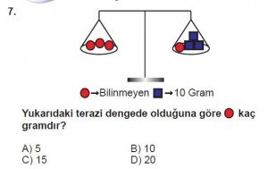 7. Sınıf Matematik kazanım Test 5 soru 7