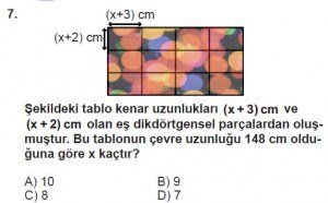 7. Sınıf Matematik kazanım Test 6 soru 7
