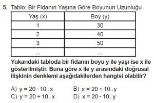 7. Sınıf Matematik kazanım Test 7 soru 5