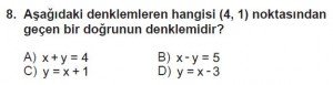 7. Sınıf Matematik kazanım Test 7 soru 8