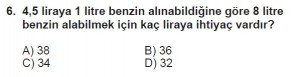 7. Sınıf Matematik kazanım Test 8 soru 6