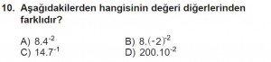 8. Sınıf Matematik kazanım Test 1 soru10