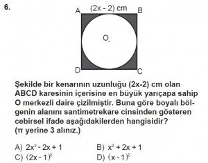 8. Sınıf Matematik kazanım Test 10 soru6