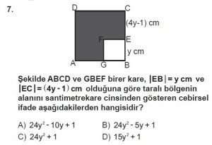 8. Sınıf Matematik kazanım Test 10 soru7