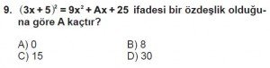 8. Sınıf Matematik kazanım Test 10 soru9