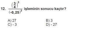 8. Sınıf Matematik kazanım Test 2 soru12