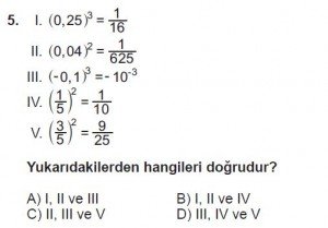 8. Sınıf Matematik kazanım Test 2 soru5