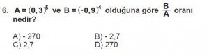 8. Sınıf Matematik kazanım Test 2 soru6