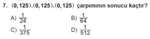 8. Sınıf Matematik kazanım Test 2 soru7