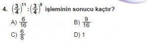 8. Sınıf Matematik kazanım Test 3 soru4