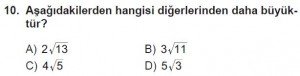 8. Sınıf Matematik kazanım Test 4 soru10
