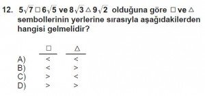 8. Sınıf Matematik kazanım Test 4 soru12