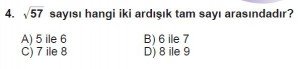 8. Sınıf Matematik kazanım Test 4 soru4