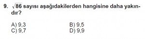 8. Sınıf Matematik kazanım Test 4 soru9