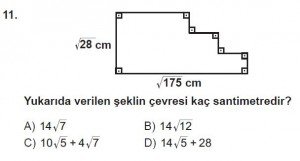 8. Sınıf Matematik kazanım Test 5 soru11