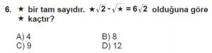 8. Sınıf Matematik kazanım Test 5 soru6