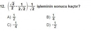 8. Sınıf Matematik kazanım Test 6 soru12